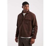 ONLY & SONS - Camicia giacca in camoscio sintetico color cioccolato-Marrone M