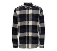 Only & Sons Camicia 'Gudmund' crema / navy / nero Uomo Only & Sons XS crema / navy / nero