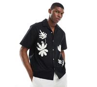 ONLY & SONS - Camicia nera ampia ricamata-Bianco L