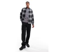 ONLY & SONS - Camicia nera e grigia a quadri-Nero XS
