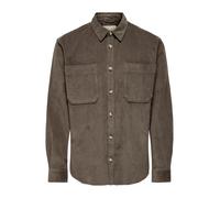 ONLY & SONS - Camicia giacca marrone chiaro in velluto a coste XL