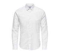 Only & Sons Camicia ONSCaiden Slim Fit maniche lunghe misto lino bianco M