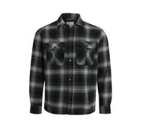 Camicia Uomo ONLY&SONS Tessuto Regular Fit Colletto Camicia Bottoni Tasche pettorali, Colore:Nero-Bianco, Taglia:XL