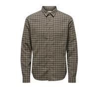 Only & Sons Camicia 'ONSGUDMUND' cappuccino / marrone scuro Uomo Only & Sons XXL