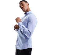 Only & Sons - Camicia Oxford slim azzurra con bottoni-Blu L