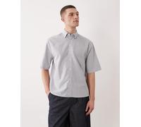 ONLY & SONS - Camicia Oxford squadrata a righe bianche e blu XL