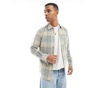 ONLY & SONS - Camicia regular fit tinta in filo in tessuto a coste blu slavato a quadri XXS