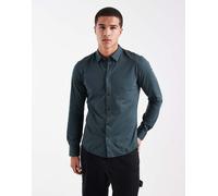ONLY & SONS - Camicia slim a maniche lunghe elasticizzata color verde scuro XS