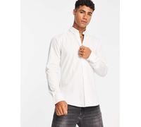 Only & Sons - Camicia slim elasticizzata in popeline bianco 2XL