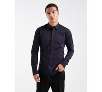 ONLY & SONS - Camicia slim fit a maniche lunghe blu navy scuro elasticizzata XL