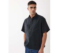 ONLY & SONS - Camicia squadrata a maniche corte nera-Nero S