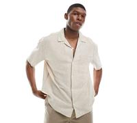 ONLY & SONS - Camicia stile resort comoda beige in misto lino-Nero XS