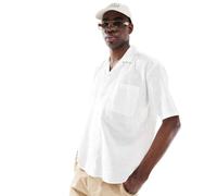 ONLY & SONS - Camicia stile resort comoda bianca in misto lino-Verde XS