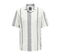 Only & Sons Camicia Uomo Manica Corta Colletto Resort Chiusura a Bottoni Lino Top Estate., Colore:Bianco, Taglia:L