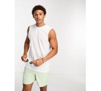 Only & Sons - Canotta oversize bianca con stampa "Club" tono su tono sul retro-Bianco S