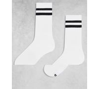 ONLY & SONS - Confezione da 2 paia di calzini bianchi a righe nere-Bianco 43-46