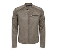 ONLY & SONS Faux Suede Racer Jacket Onsgus Otw Noos-Giacca in Finta Pelle Scamosciata, Falcon, x_s Uomo