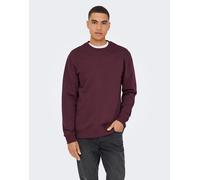 Only & Sons - Felpa color port royale-Rosso M