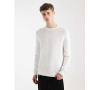Only & Sons - Felpa girocollo bianca a coste-Bianco M