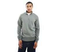 ONLY & SONS - Felpa verde salvia scuro con zip corta XL