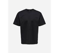 T-shirt ampia girocollo Nero M Tinta unita
