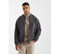 ONLY & SONS - Giacca bomber effetto lana color antracite con zip-Grigio L