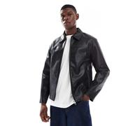 ONLY & SONS - Giacca corta nera in pelle sintetica con zip-Nero M