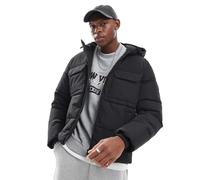 Only & Sons - Giacca imbottita nera con cappuccio e tasche-Nero XS