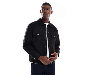 ONLY & SONS - Giacca trucker in camoscio sintetico nera-Nero S