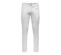 Only & Sons Jeans Male Slim Fit Onsloom Mid Rise Slim Fit Jeans, Bianco Denim, 29W x 30L