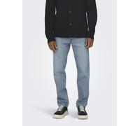 Only & Sons Jeans Uomo Slim Fit Denim Pantaloni Dritto Vita Media Patta Buttonfl