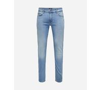 Only & Sons Jeans Strette Slim Fit Uomo Pantaloni in Denim Stretch Design Sbiancato Onsloom., Colore:Azzurro, Taglia Pantalone:32W / 34L, Lunghezza della Gamba: