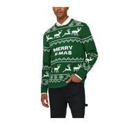 ONLY & SONS - Maglieria Stampata a Maniche Lunghe con Scollo Rotondo - - Knitwear - Uomo - Verde - M