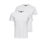 Only & Sons Basic Slim T-Shirt 2 Pack, Bianco/Pacchetto: 2 Bianco, XL