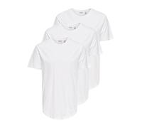 ONLY & SONS Onsmatt Life Longy SS Tee 3-Pack T-Shirt, Bianco-Bianco, Confezione da 3, L Uomo