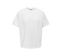 ONLY & SONS Maglietta da Uomo con Scollo Rotondo, Bianco, XXL