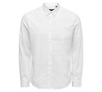 ONLY & SONS Maglietta da Uomo ONSPOPLIN BTN Down LS Exp RE, Bianca, XS, Bianco, XS