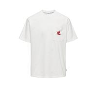 Only & Sons Maglietta 'ONSArchie' rosso sangue / bianco Uomo Only & Sons M rosso sangue / bianco
