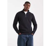 Only & Sons - Maglione con zip corta blu navy a coste XS