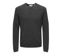 ONLY & SONS Onsfelix Reg 12 Crew Knit Noos Maglione Lavorato a Maglia, Grigio Scuro mélange, M Uomo