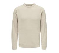 Only & Sons Pullover Uomo Girocollo Maglia soffice Comoda Regular Fit, Colore:Beige-2, Dimensione Maglia:XXL