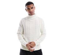 ONLY & SONS - Maglione dolcevita a trama spessa color crema con collo alto-Bianco L