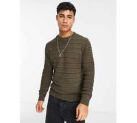 Only & Sons - Maglione kaki testurizzato a coste-Verde S