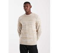 ONLY & SONS - Maglione lavorato girocollo color grigio pietra a righe-Bianco L