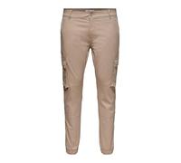 ONLY & SONS Male - Pantaloni Cargo con Polsini, Cincillà, 28W x 30L