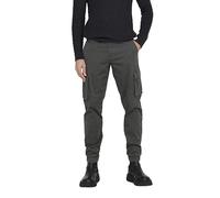Only & Sons - Pantaloni cargo affusolati grigi con fondo elasticizzato-Grigio W29 L34