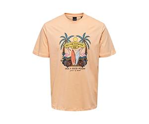 Only & Sons Onsalberto Reg Summer SS Tee T-Shirt, Nettare di Pesca, XS Uomo
