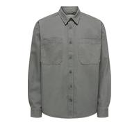 ONLY & SONS Onsalp Canvas Overshirt 0359 Noos, Castor Gray, L Uomo
