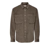 ONLY & SONS - Camicia giacca marrone chiaro in velluto a coste XL
