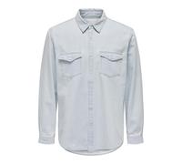 ONLY & SONS ONSBANE Denim 3247 DNM Shirt Noos Camicia, Mix Blu Chiaro, M Uomo
